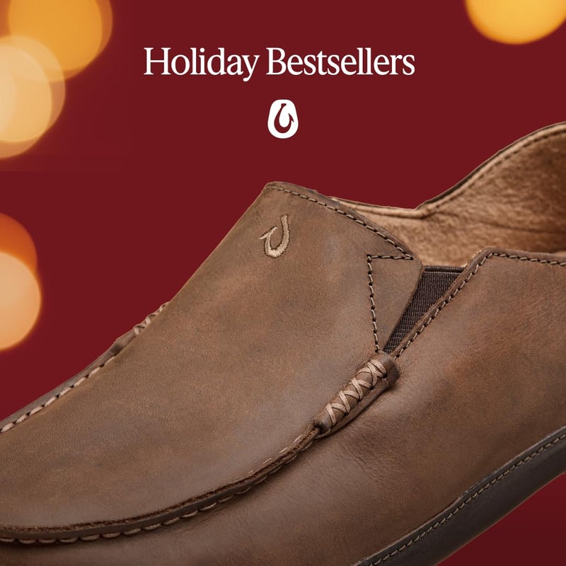 OLUKAI Moloa Men's Premium Leather Shoes, Easy Slip On & Off Design, Casual & Versatile Loafer, Drop-in Heel & Enhanced Traction, Ray/Toffee, 8.5 - Image 3